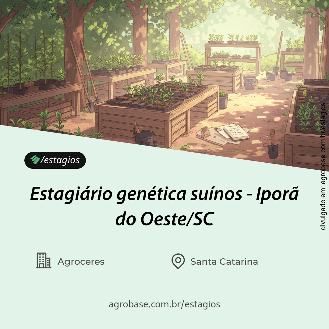 Estagiário genética suínos – Iporã do Oeste/SC