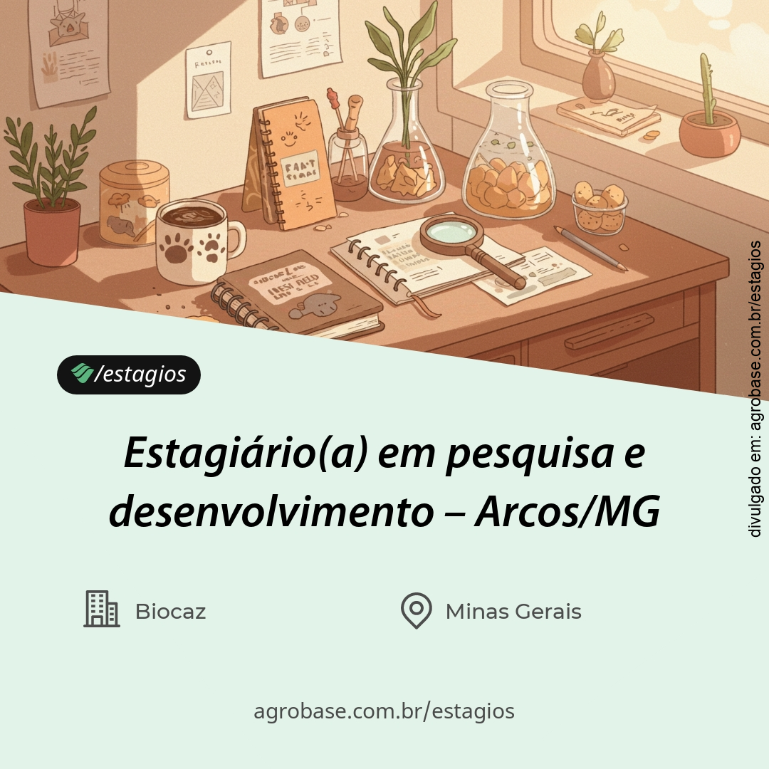 Estagiário(a) em pesquisa e desenvolvimento – Arcos/MG