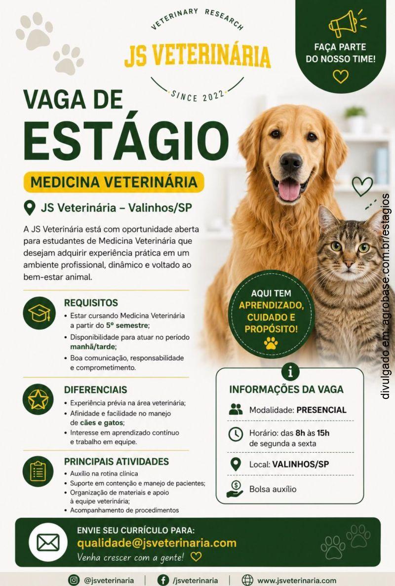 Estágio em medicina veterinária – Valinhos/SP