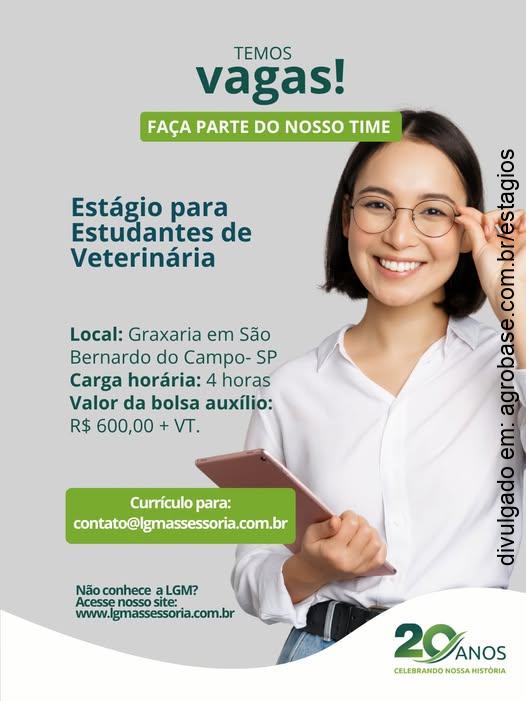 Estágio em medicina veterinária – São Bernardo do Campo/SP