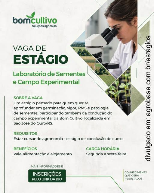 Estágio laboratório de sementes e campo experimental – São José do Ouro/RS