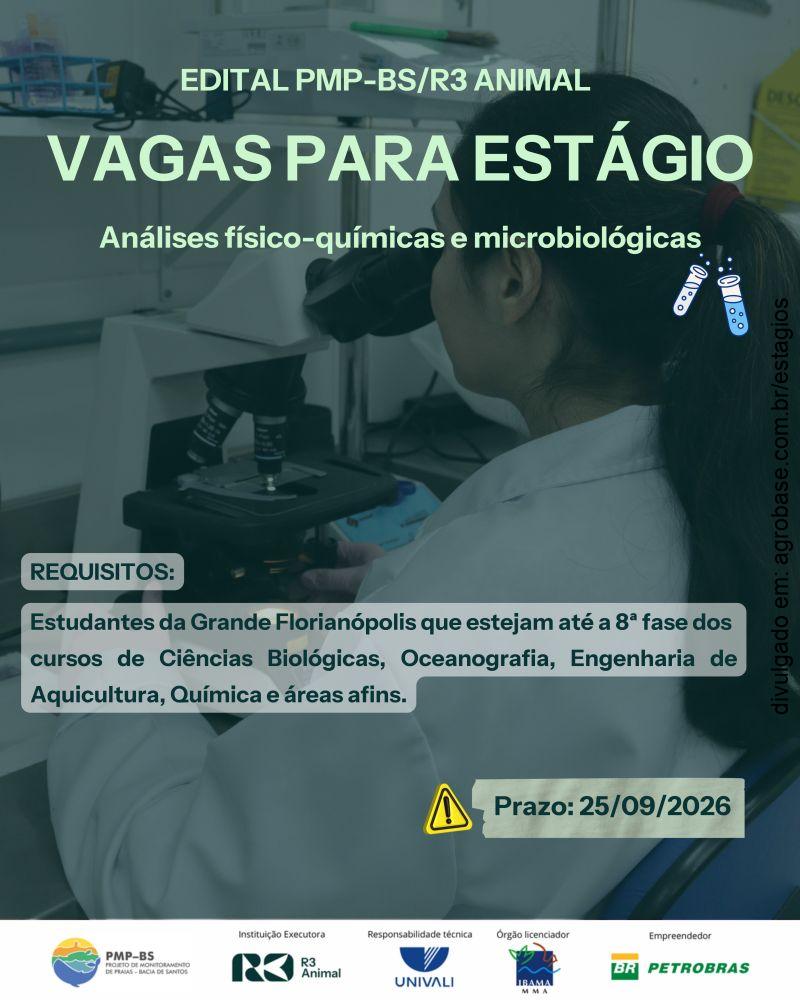 Estágio em análises físico-químicas e microbiológicas – Florianópolis/SC