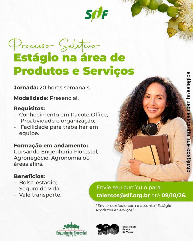 Estágio em produtos e serviços – Viçosa/MG