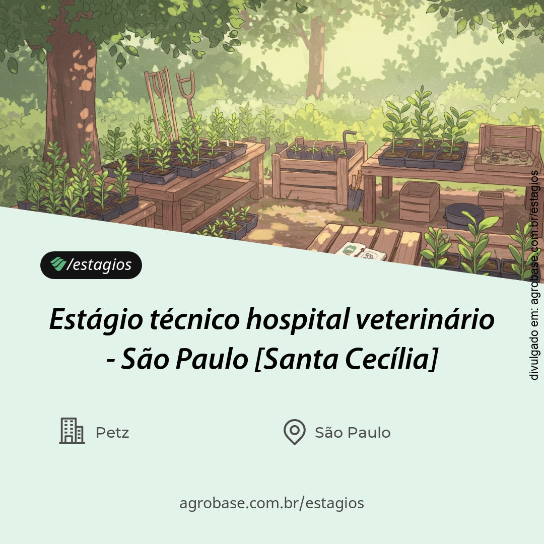 Estágio técnico hospital veterinário – São Paulo [Santa Cecília]