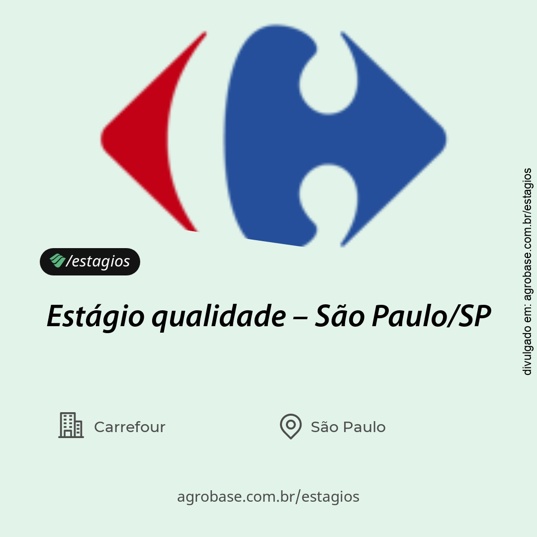 Estágio qualidade – São Paulo/SP