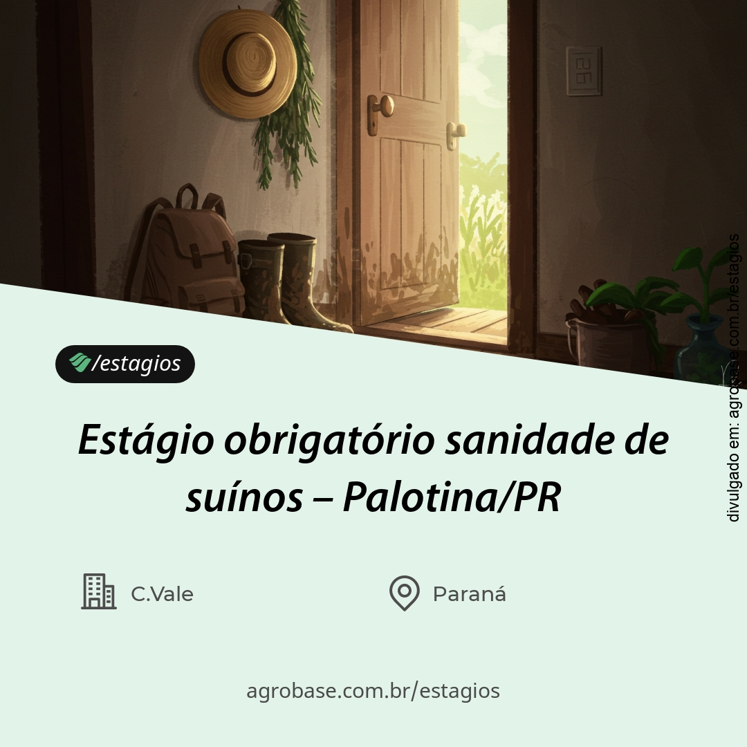 Estágio obrigatório sanidade de suínos – Palotina/PR