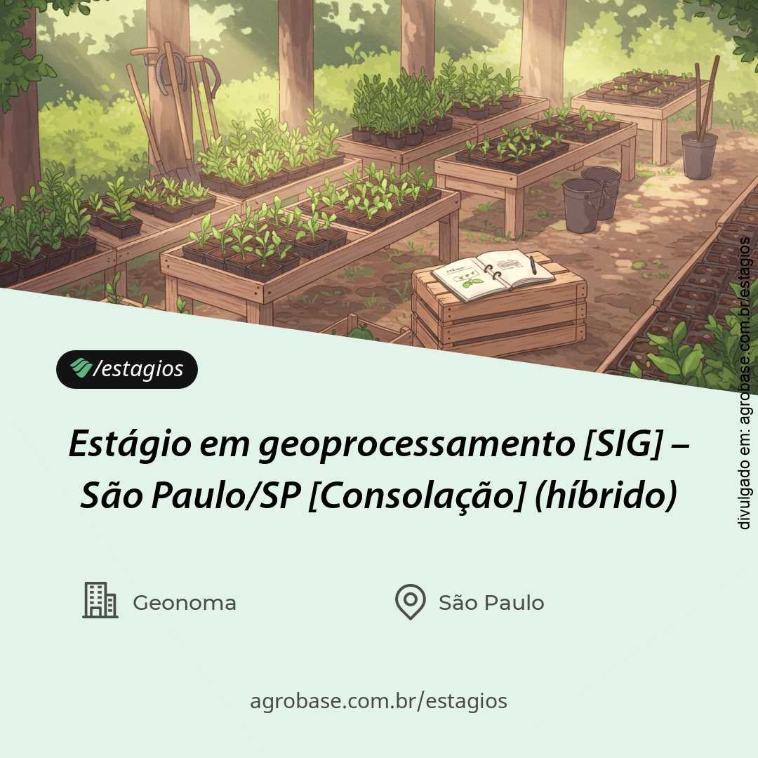 Estágio em geoprocessamento [SIG] – São Paulo/SP [Consolação] (híbrido)